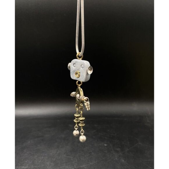 Sci-Fi Robot Silver Necklace Alchemy Science Fiction 18" Chain - Picture 10 of 11